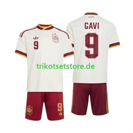 Spanien Gavi 9 World Cup 2026 Kinder Trikotset Auswärts Kurzarm