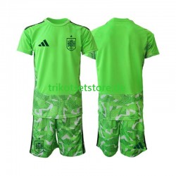 Spanien Torwart 6th Green color World Cup 2026 Kinder Trikotset Kurzarm
