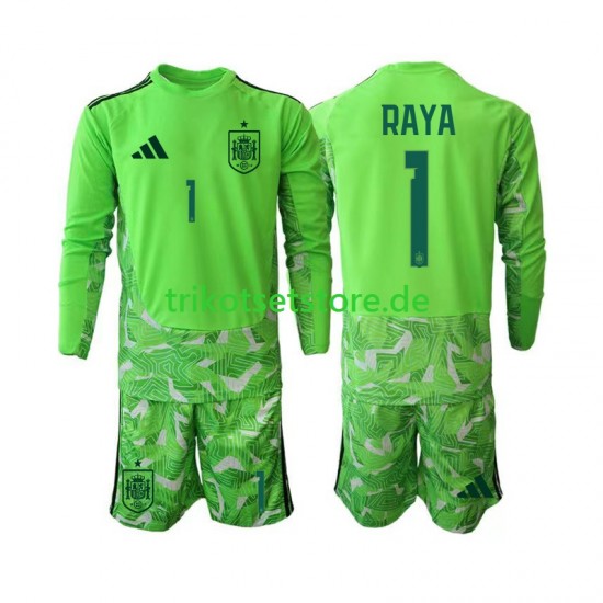 Spanien Torwart David Raya 1 6th Green color World Cup 2026 Kinder Trikotset Langarm