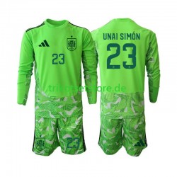 Spanien Torwart Unai Simon 23 6th Green color World Cup 2026 Kinder Trikotset Langarm