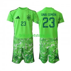Spanien Torwart Unai Simon 23 6th Green color World Cup 2026 Kinder Trikotset Kurzarm