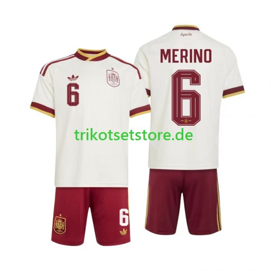 Spanien Mikel Merino 6 World Cup 2026 Kinder Trikotset Auswärts Kurzarm