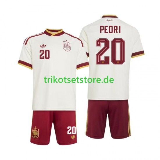 Spanien Pedri 20 World Cup 2026 Kinder Trikotset Auswärts Kurzarm