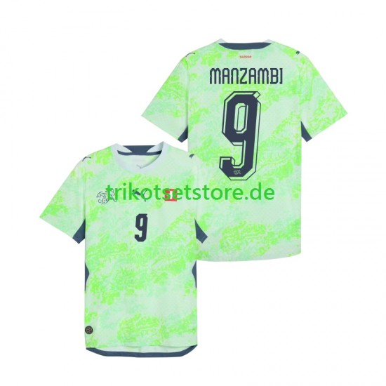 Schweiz Johan Manzambi 9 World Cup 2026 Herren Trikot Auswärts Kurzarm