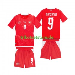 Schweiz Johan Manzambi 9 World Cup 2026 Kinder Trikotset Heim Kurzarm