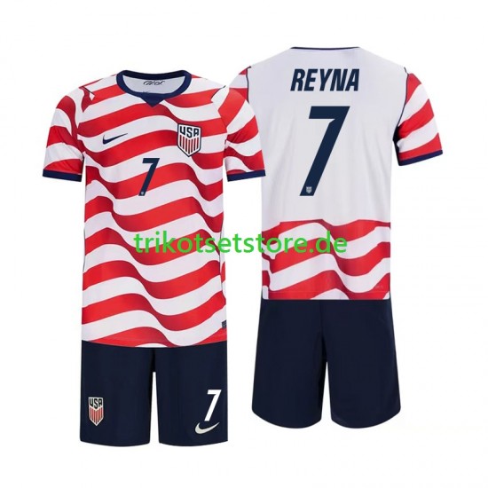 USA Giovanni Reyna 7 World Cup 2026 Kinder Trikotset Heim Kurzarm