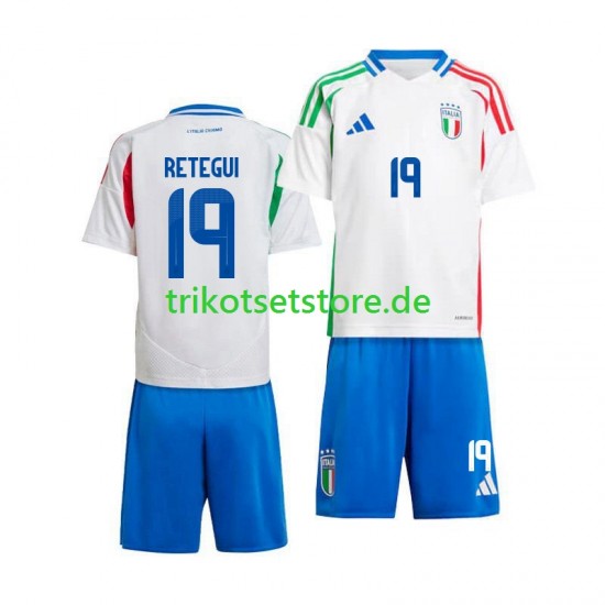 Italien Mateo Retegui 19 2024 Kinder Trikotset Auswärts Kurzarm
