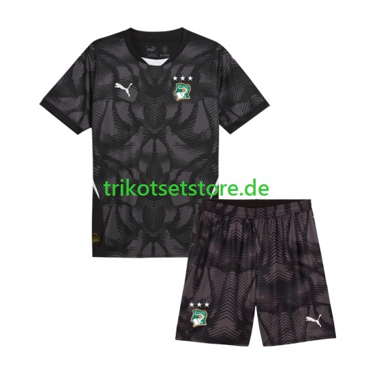 Elfenbeinküste Torwart 2025 Kinder Trikotset Heim Kurzarm
