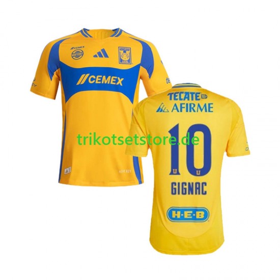 UANL Tigres Gignac 10 2024-2025 Herren Trikot Heim Kurzarm