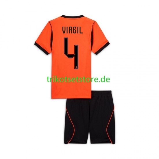 Niederlande Virgil van Dijk 4 World Cup 2026 Kinder Trikotset Heim Kurzarm