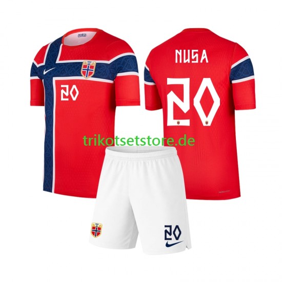 Norwegen Antonio Nusa 20 World Cup 2026 Kinder Trikotset Heim Kurzarm