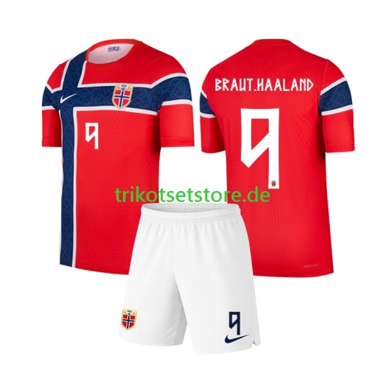 Norwegen Erling Haaland 9 World Cup 2026 Kinder Trikotset Heim Kurzarm