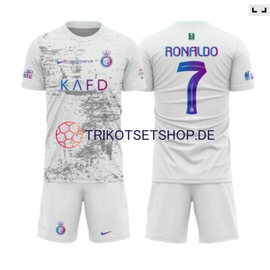 Al-Nassr Ronaldo 7 2023-2024 Kinder Trikotset Ausweich Kurzarm