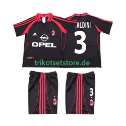 AC Mailand MALDINI 3 Retro 2000 2001 Kinder Trikotset Ausweich Kurzarm