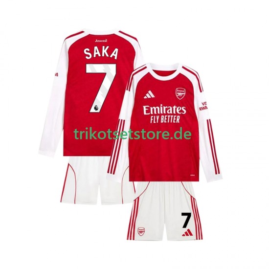 Arsenal Bukayo Saka 7 2025-2026 Kinder Trikotset Heim Langarm