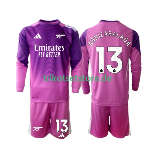Arsenal Torwart Kepa Arrizabalaga 13 2025-2026 Kinder Trikotset Ausweich Langarm