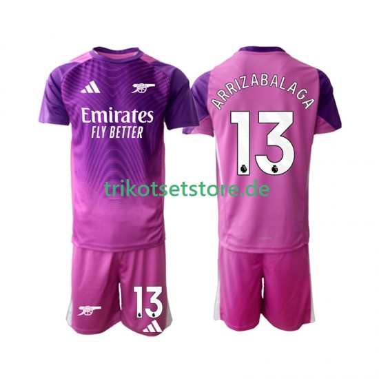 Arsenal Torwart Kepa Arrizabalaga 13 2025-2026 Kinder Trikotset Ausweich Kurzarm
