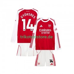 Arsenal Viktor Gyokeres 14 2025-2026 Kinder Trikotset Heim Langarm