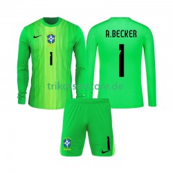 Brasilien Torwart Alisson Becker 1 2026 Kinder Trikotset Heim Langarm