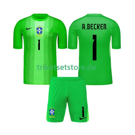 Brasilien Torwart Alisson Becker 1 2026 Kinder Trikotset Heim Kurzarm