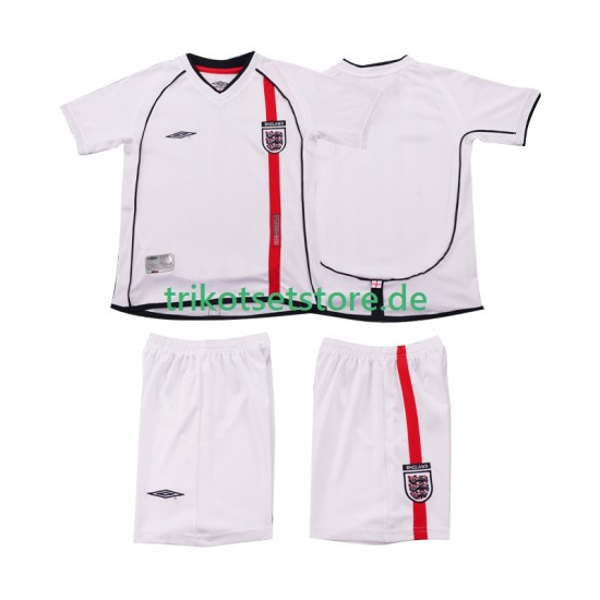 England Retro 2002 Kinder Trikotset Heim Kurzarm