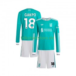Liverpool Gakpo 18 2025-2026 Kinder Trikotset Ausweich Langarm