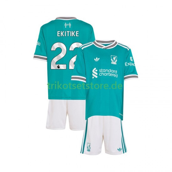Liverpool Hugo Ekitike 22 2025-2026 Kinder Trikotset Ausweich Kurzarm