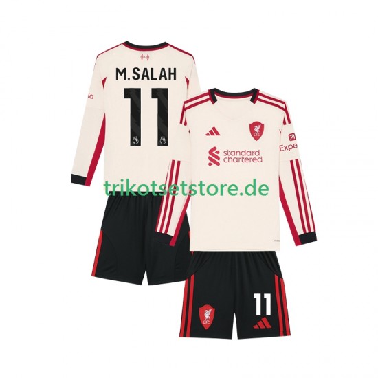 Liverpool Mohamed Salah 11 2025-2026 Kinder Trikotset Auswärts Langarm