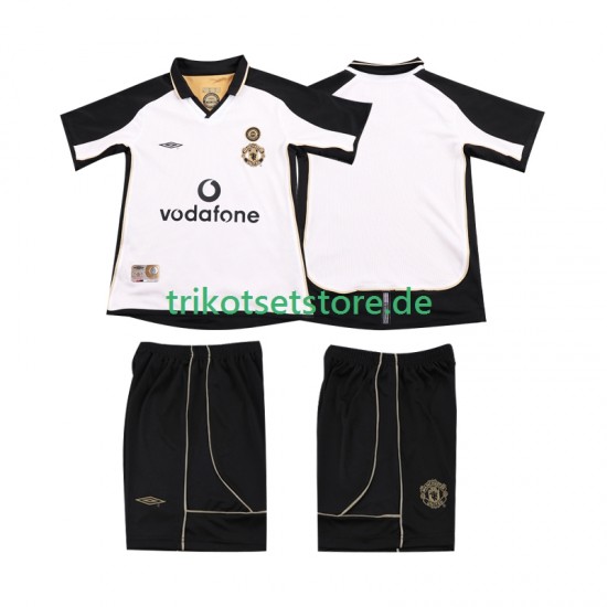 Manchester United Anniversary Football Shirt 2001 2002 Kinder Trikotset Auswärts Kurzarm