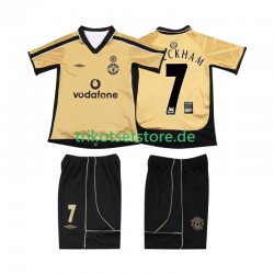 Manchester United BECKHAM 7 Anniversary Football Shirt 2001 2002 Kinder Trikotset Ausweich Kurzarm