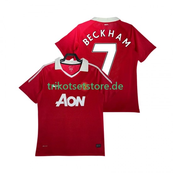 Manchester United BECKHAM 7 Retro 2010 2011 Herren Trikot Heim Kurzarm