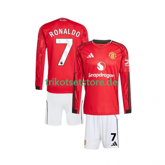 Manchester United Cristiano Ronaldo 7 2025-2026 Kinder Trikotset Heim Langarm