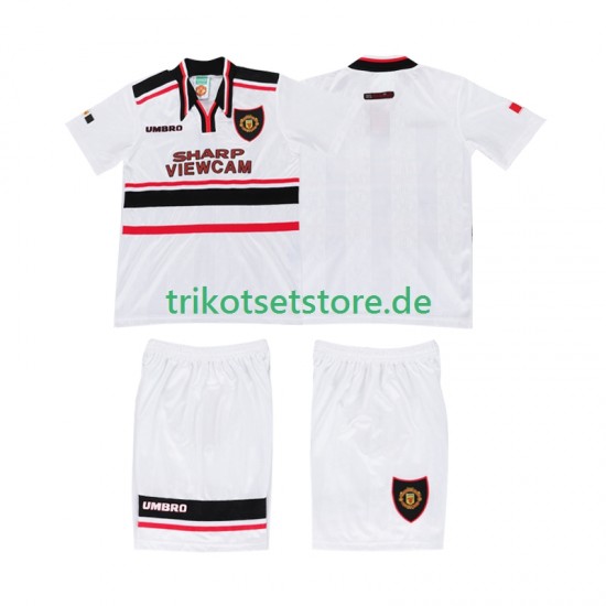 Manchester United Retro 1998 Kinder Trikotset Auswärts Kurzarm