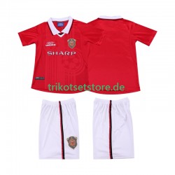 Manchester United Retro 1999 2000 Kinder Trikotset Heim Kurzarm