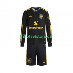 Manchester United 2025-2026 Kinder Trikotset Ausweich Langarm