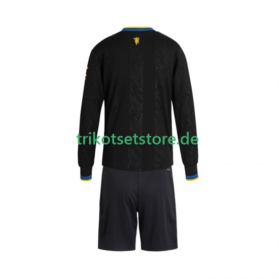Manchester United 2025-2026 Kinder Trikotset Ausweich Langarm