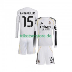 Real Madrid Arda Guler 15 2025-2026 Kinder Trikotset Heim Langarm