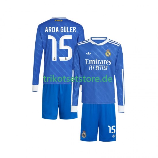Real Madrid Arda Guler 15 2025-2026 Kinder Trikotset Ausweich Langarm