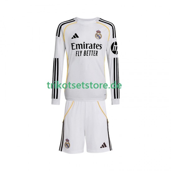 Real Madrid 2025-2026 Kinder Trikotset Heim Langarm