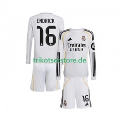 Real Madrid Endrick 16 2025-2026 Kinder Trikotset Heim Langarm