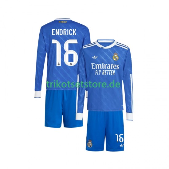 Real Madrid Endrick 16 2025-2026 Kinder Trikotset Ausweich Langarm
