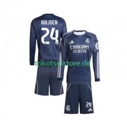 Real Madrid Huijsen 24 2025-2026 Kinder Trikotset Auswärts Langarm