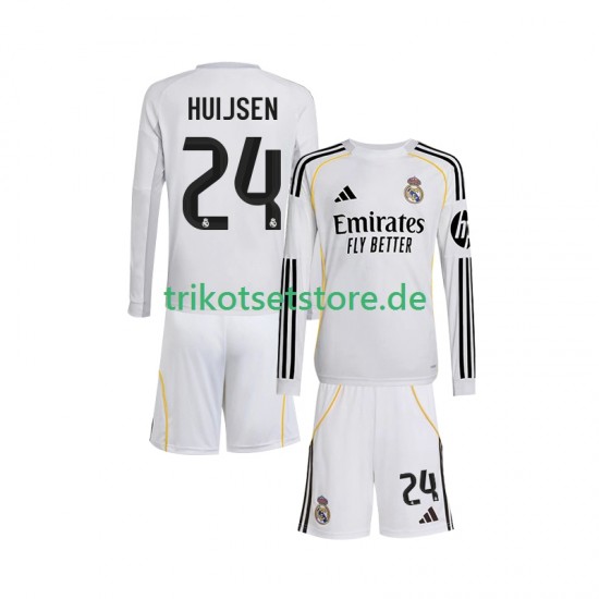 Real Madrid Huijsen 24 2025-2026 Kinder Trikotset Heim Langarm