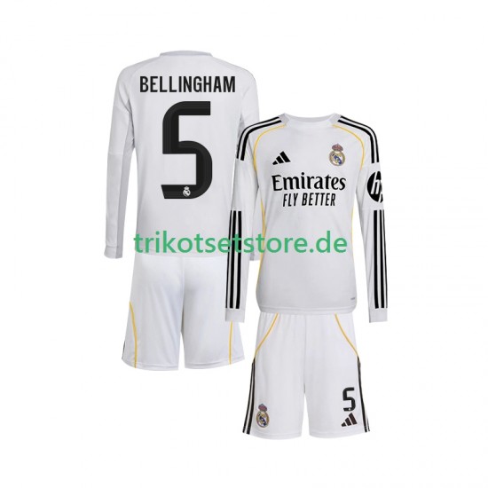 Real Madrid Jude Bellingham 5 2025-2026 Kinder Trikotset Heim Langarm