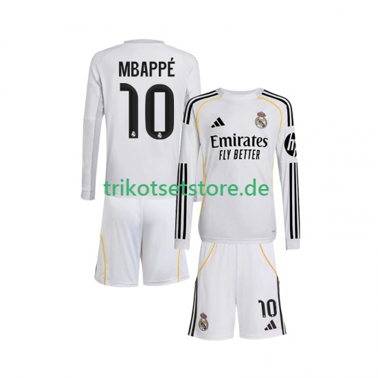 Real Madrid Mbappé Kylian 10 2025-2026 Kinder Trikotset Heim Langarm