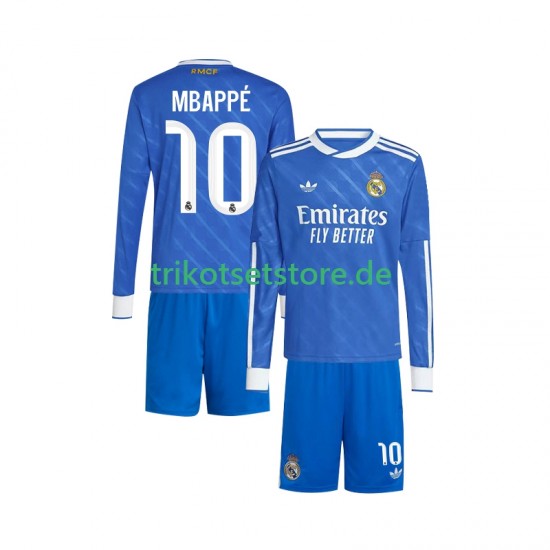 Real Madrid Mbappé Kylian 10 2025-2026 Kinder Trikotset Ausweich Langarm