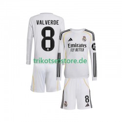 Real Madrid Valverde 8 2025-2026 Kinder Trikotset Heim Langarm