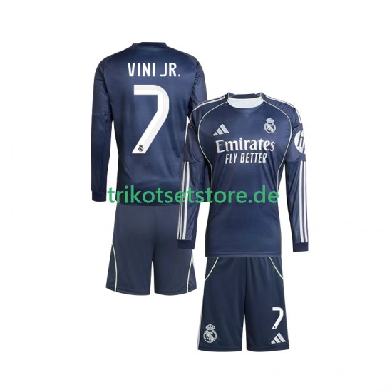 Real Madrid Vinicius Junior 7 2025-2026 Kinder Trikotset Auswärts Langarm