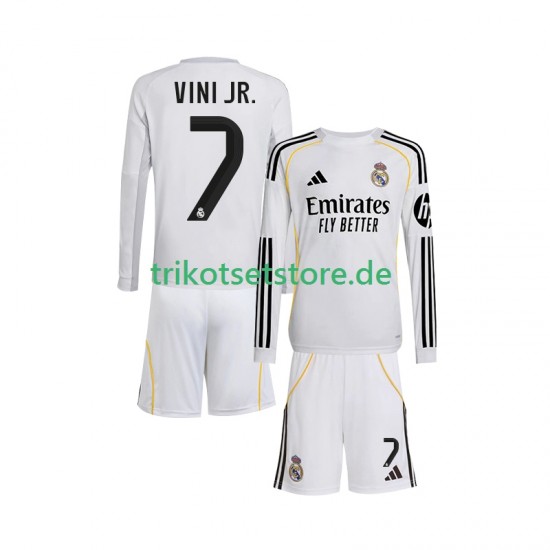 Real Madrid Vinicius Junior 7 2025-2026 Kinder Trikotset Heim Langarm