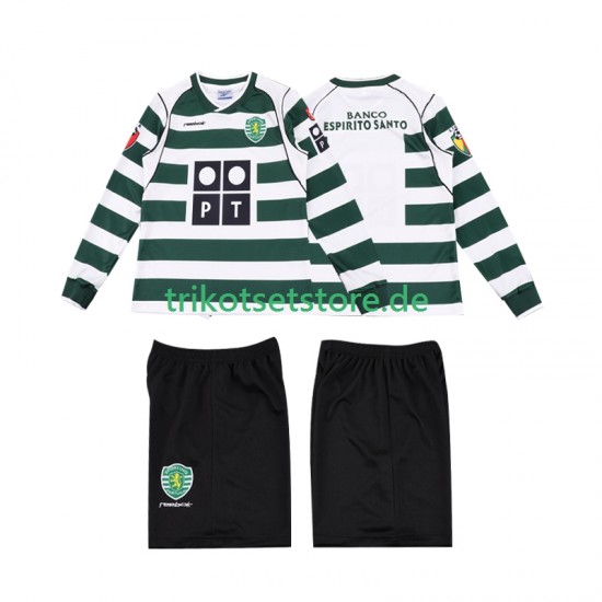 Sporting CP Retro 2001 2003 Kinder Trikotset Heim Langarm